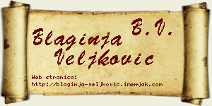 Blaginja Veljković vizit kartica